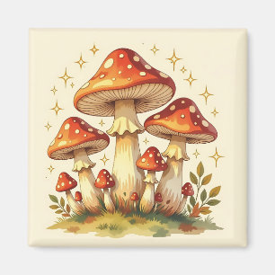Cottage Core Vintage Pilze Magnet