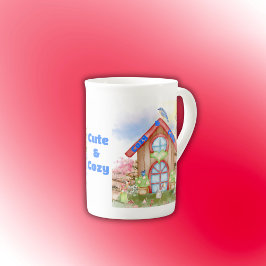Cottage Cosy & Niedlich farbig auf weiß | Prozellantasse