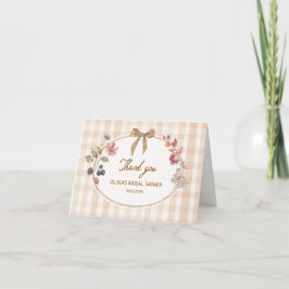 Cottage Fall in Love Gingham Brautparty Dankeskarte