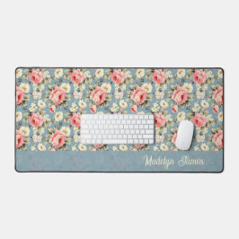 Cottage Floral Dusty Blue School & Office Schreibtischunterlage