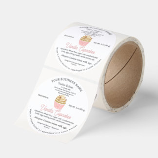 Cottage Food Law label Ingredients Roll Sticker