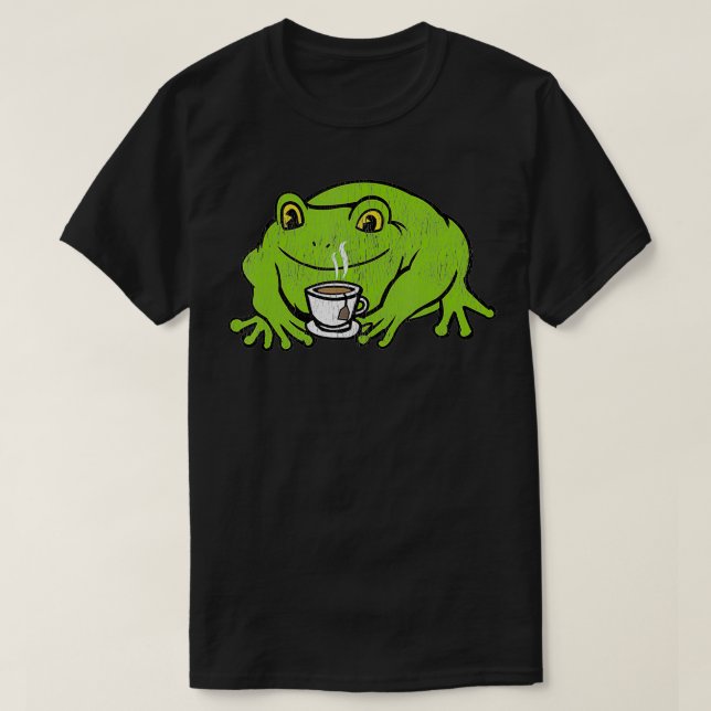 Cottage Frog Drink Coffee T-Shirt (Design vorne)