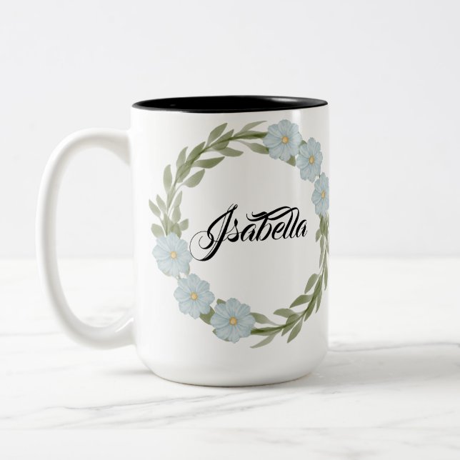 Cottage Garden bouquet Flowers Zweifarbige Tasse (Links)