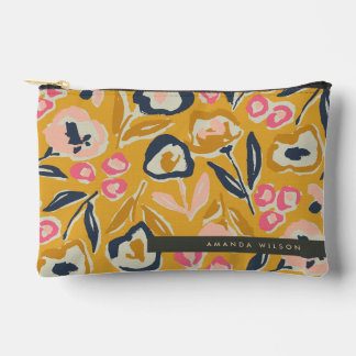 Cottage Garden Hand-Drawn Bold Inky Floral Pattern Zubehörtasche