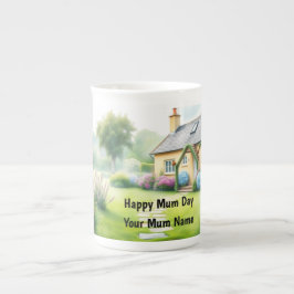 Cottage Garden Panorama Floral Personalized Prozellantasse