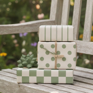 Cottage Garden Sage Green 3er-Pack-Kollektion Geschenkpapier Set