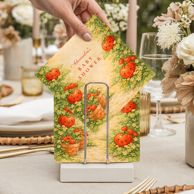 Cottage Garden Tomato Baby Shower Serviette (Von Creator hochgeladen)