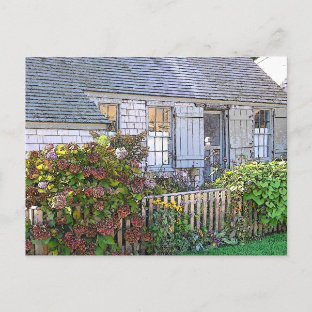 Cottage in Sconset - VINTAGE LOOK Postkarte (Vorderseite)