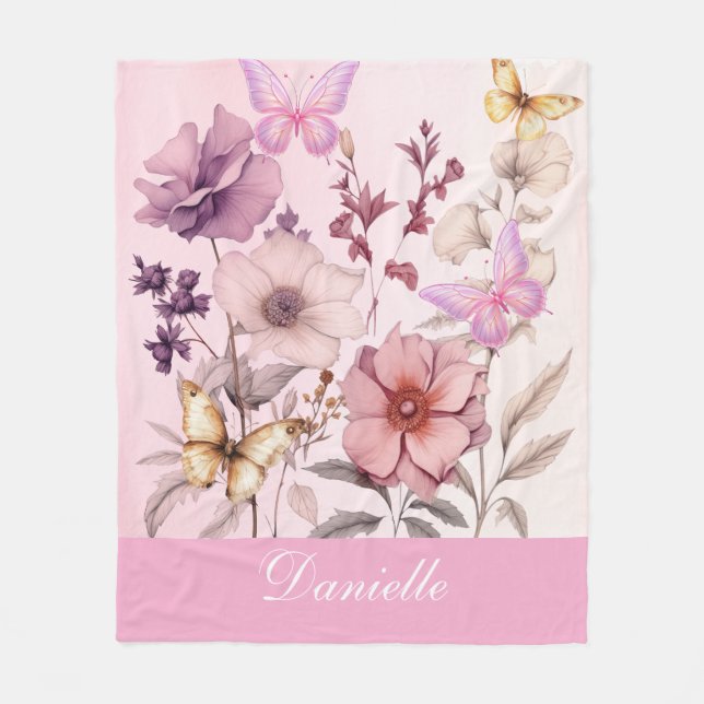 Cottage-Kern Butterfly Garden Fleecedecke (Vorderseite)