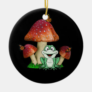 Cottage-Kern-Pilzfrosch für botanischen Shroom Myc Keramik Ornament