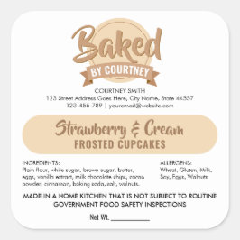 Cottage Law Modern Cake Bakery Ingredients Sticker