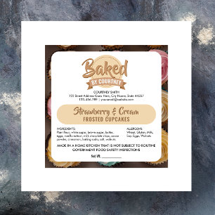 Cottage Law Modern Cake Bakery Inhaltsstoffe Aufkl Quadratischer Aufkleber