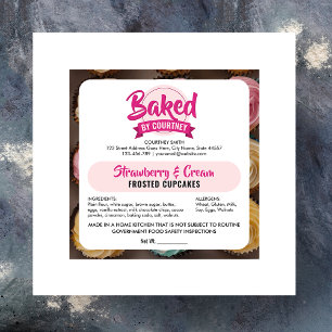 Cottage Law Trendy Pink Bäckerei Zutaten Aufkleber