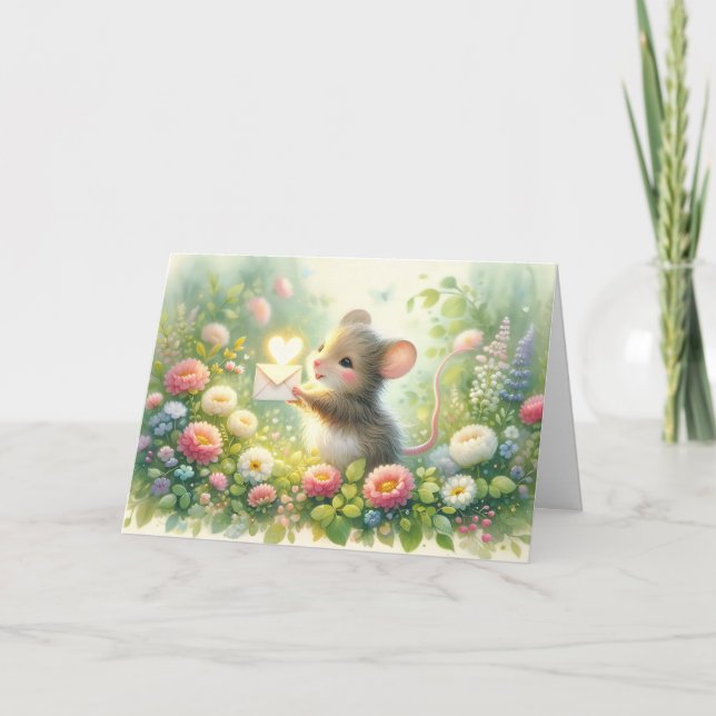 Cottage Mouse Love Letter Meadow Karte (Vorderseite)