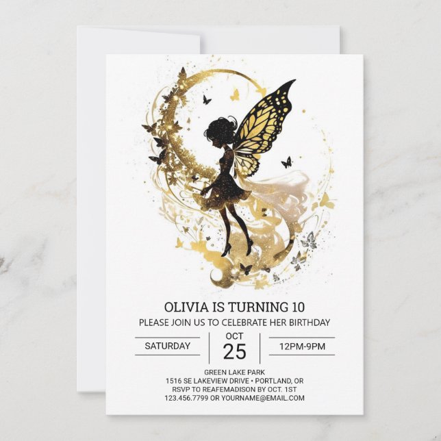 Cottage Princess Fairy Birthday Charm Einladung (Vorderseite)