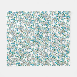 Cottage-Stil weiße Wasserfarbe Floral Rosen Zweig Fleecedecke
