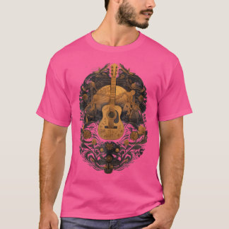 CottageCore Acoustic Gitarre mit Moon Nature Music T-Shirt