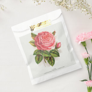 Cottagecore Antike Pink-Rosen-Blumenillustration Geschenktütchen