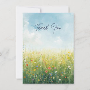 Cottagecore-Aquarell-Wiesenblumen Dankeschön Dankeskarte