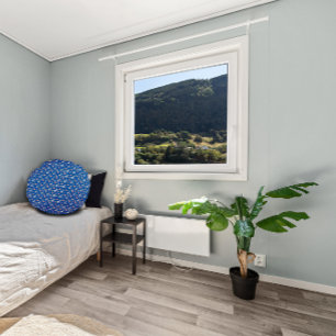 CottageCore Aquarellfarben Blume blaues Muster Rundes Kissen