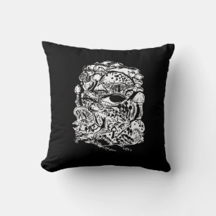 Cottagecore-Ästhetik-Frosch-Pilz-Goblincore-Kreati Kissen