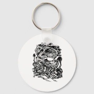 Cottagecore-Ästhetik-Frosch-Pilz-Goblincore-Kunst Schlüsselanhänger