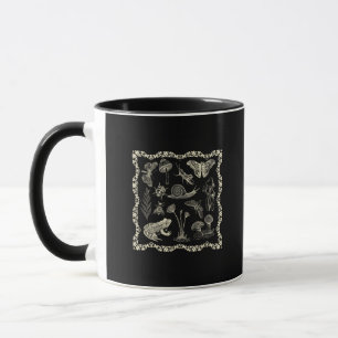 Cottagecore-Ästhetik-Frosch und Pilz-Goblincore Tasse