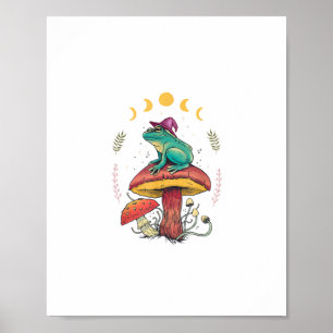 Cottagecore Ästhetik Goblincore Frosch Zauberer Au Poster