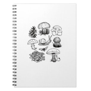 Cottagecore Ästhetik Goblincore Pilz Schnecke Notizblock