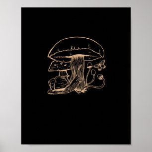 Cottagecore-Ästhetik Goblincore Pilz Schnecke Poster