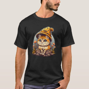 Cottagecore-Ästhetik-Katzen-Pilz-Hut T-Shirt
