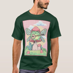 Cottagecore Ästhetik Kawaii Fairy Frog Banjo Mush T-Shirt