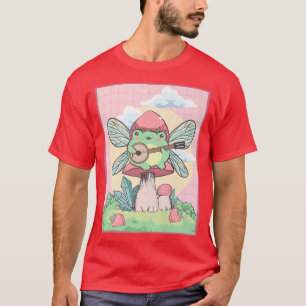 Cottagecore Ästhetik Kawaii Fairy Frog Banjo Mush T-Shirt