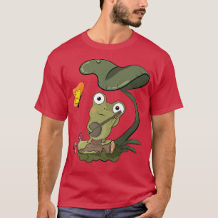 Cottagecore Ästhetik Kawaii Niedlich Frog Banjo Bu T-Shirt