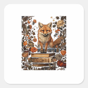 Cottagecore-Ästhetik mit Buch Cute Goblincore Mi Quadratischer Aufkleber