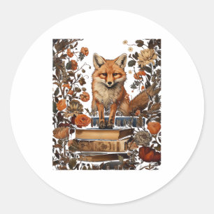 Cottagecore-Ästhetik mit Buch Cute Goblincore Mi Runder Aufkleber