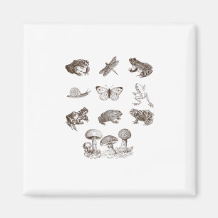 Cottagecore Ästhetik Pilz Akademie Frosch Gobli Magnet