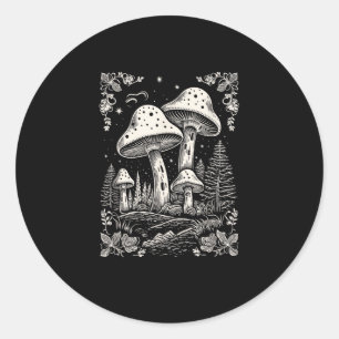 Cottagecore-Ästhetik Pilz Goblincore Mykologie Runder Aufkleber