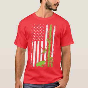 Cottagecore-Ästhetik US-amerikanische Flagge Frosc T-Shirt