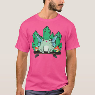 CottageCore Ästhetische Skateboarding Fairy Frog F T-Shirt
