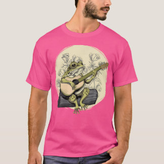 CottageCore Ästhetischer Frosch Toad spielen Gitar T-Shirt