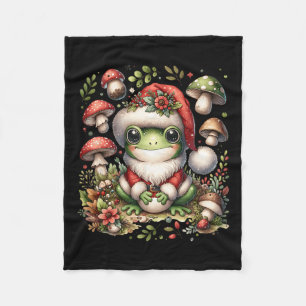CottageCore Ästhetischer Frosch Weihnachtsmuschel  Fleecedecke