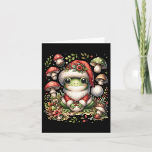 CottageCore Ästhetischer Frosch Weihnachtsmuschel Karte