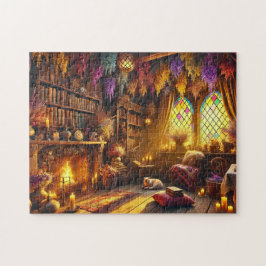 Cottagecore-Bibliotheks-Deko für ein gemütliches B Puzzle