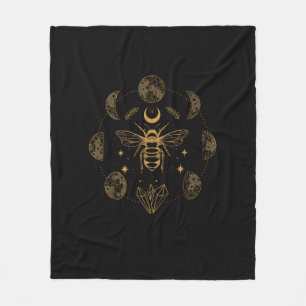 Cottagecore Biene Mystisch Magisch Goblincore Mond Fleecedecke