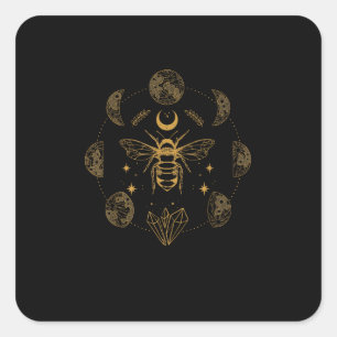 Cottagecore Biene Mystisch Magisch Goblincore Mond Quadratischer Aufkleber