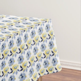 Cottagecore Blau-Gelbes Blumenmuster Tischdecke