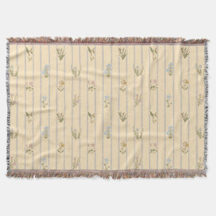 Cottagecore Blockdruck Vintage Landblumen Decke
