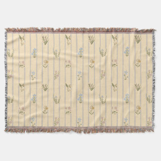 Cottagecore Blockdruck Vintage Landblumen Decke