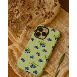 Cottagecore Blueberry Berry Pattern iPhone 15 Pro Max Hülle